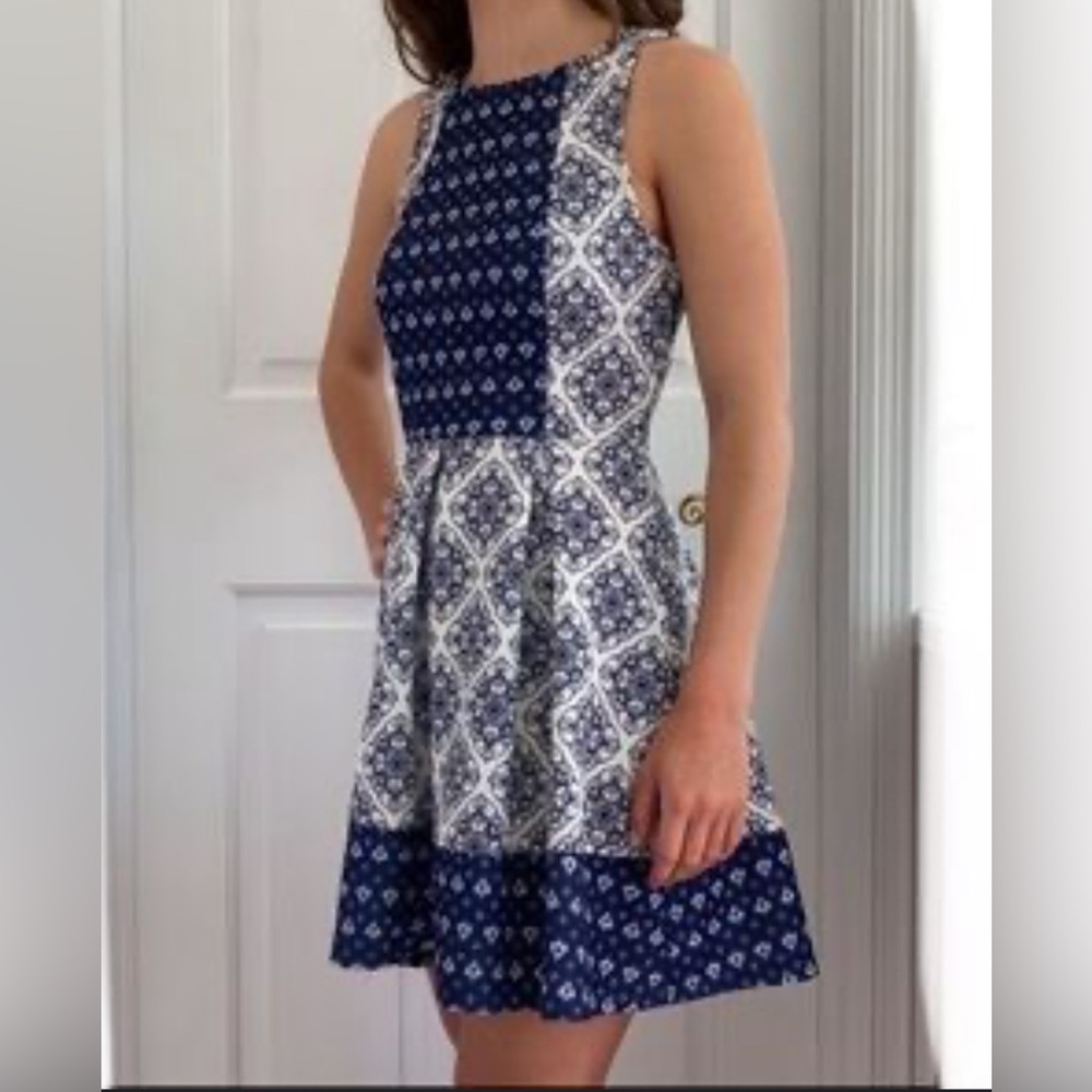 Rewind Blue and Whit Mini Dress